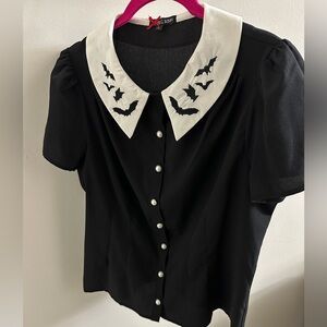 Hell Bunny Modcloth Bat Collar Blouse